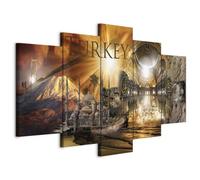 B&D XXL - Grand Tableau Mural Décoration Moderne Salon, Turquie, 150x75 cm | Clous Inclus, Impression sur Toile, Tableaux, Posters et Arts Décoratifs, Gris, Inscriptions Architecturales, Fabrication EU