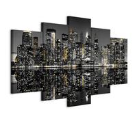 B&D XXL - Grand Tableau Mural Décoration Moderne Salon, Urbain, 200x100 cm | Clous Inclus, Impression sur Toile, Tableaux, Posters et Arts Décoratifs, Ville l'architecture New York Etats Unis