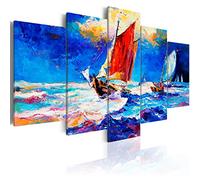 B&D XXL - Peinture acrylique 225x112 cm - Effet texturé ou coup de pinceau - Décoration avec finition faite à la main - Salon chambre - Finition artisanale - i-B-0021-b-m