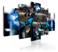 B&D XXL - Peinture acrylique Monde 225x112 cm - Effet texturé ou coup de pinceau - Décoration avec finition faite à la main - Salon chambre - Abstraction du monde artistique k-A-0017-b-p