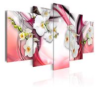 B&D XXL - Peinture acrylique Nature 100x50 cm - Effet texturé ou coup de pinceau - Décoration avec finition faite à la main - Salon chambre - Finition artisanale - Fleur abstraite b-C-0010-b-n