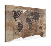 B&D XXL - Tableau Acoustique Carte du Monde 120x80 cm 1 Partie - Décoration Isolation Phonique Bureau Chambre Panneau Insonorisant Impression sur Toile - Carte du monde k-C-0050-b-d