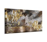 B&D XXL - Tableau Acoustique Nature 120x40 cm 1 Partie - Décoration Isolation Phonique Bureau Chambre Panneau Insonorisant Impression sur Toile - Fleurs orchidées abstraits b-A-0766-b-a