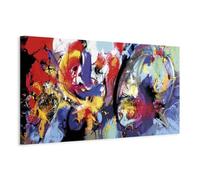 B&D XXL - Tableau décoratif abstrait 120x40 cm - Impression sur toile colorée - Décoration murale pour salon et chambre - Abstraction expression artistique coloré moderne joie a-A-0279-b-a