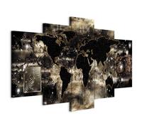 B&D XXL - Tableau décoratif Carte du monde 225x112,5 cm - Impression sur toile colorée - Décoration murale pour salon et chambre - Carte du monde des continents k-A-0008-b-p