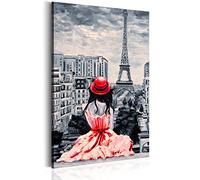 B&D XXL - Tableau décoratif figuratif 40x60 cm - Impression sur toile colorée - Décoration murale - Architecture france femmes villes urbain paris portraits silhouettes tour eiffel h-B-0075-b-a