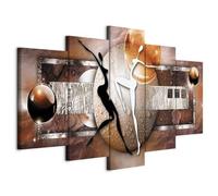 B&D XXL - Tableau décoratif moderne 100x50 cm - Impression sur toile colorée - Décoration murale pour salon et chambre - Abstraction figures géométriques femmes dansant 020101-221