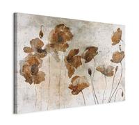 B&D XXL - Tableau décoratif nature 90x60 cm - Impression sur toile colorée - Décoration murale pour salon et chambre - Hellowinter texture fond fleurs automne aquarelle coquelicots b-C-1011-b-a