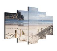 B&D XXL - Tableau décoratif paysage 100x50 cm - Impression sur toile colorée - Décoration murale pour salon et chambre - Paysage mer nature paysage sable plage eau îles c-B-0032-b-m