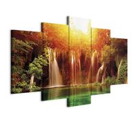 B&D XXL - Tableau Mural Décoration Moderne Chambre, Abstrait, 100x50 cm | Clous Inclus, Impression sur Toile, Tableaux, Posters et Arts Décoratifs, Cadre en Bois, Maison Bureau Cuisine
