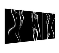 B&D XXL - Tableau triptyque mural Ensemble 120x60 cm (3 pièces de 40x60 cm chacune) - Impression sur toile avec cadre pour salon et chambre - Nus érotisme femmes sensuel h-B-0052-b-e
