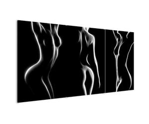 B&D XXL - Tableau triptyque mural Ensemble 120x60 cm (3 pièces de 40x60 cm chacune) - Impression sur toile avec cadre pour salon et chambre - Nus érotisme femmes sensuel h-B-0052-b-e