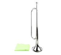 B Flat Bugle Brass Retro Standard Trumpet, Large Bore Design with Polished Finish, Easy to Play Bugle for School Band Cavalry Orchestra, Complete with Cleaning Wipe for Beginners a