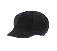 B-HOT Béret Femme Coton Chapeau Octogonal Casquette Gavroche Artiste Elégant Noir