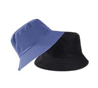 B-HOT Chapeau de Seau Double Face Bob d'Eté Pliable Chapeau de Soleil Réversible pour Pêche Chasse Randonnée Voyage Noir/Bleu