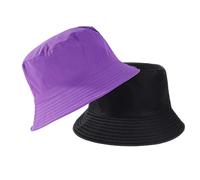 B-HOT Chapeau de Seau Double Face Bob d'Eté Pliable Chapeau de Soleil Réversible pour Pêche Chasse Randonnée Voyage Noir/Violet