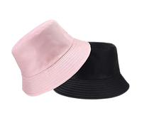 B-HOT Chapeau de Seau Double Face Bob d'Eté Pliable Chapeau de Soleil Réversible pour Pêche Chasse Randonnée Voyage Noir/Rose