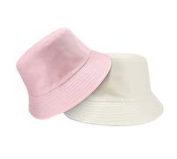 B-HOT Chapeau de Seau Double Face Bob d'Eté Pliable Chapeau de Soleil Réversible pour Pêche Chasse Randonnée Voyage Rose/Beige
