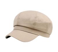 B-HOT Femme Casquette Gavroche Chapeau Octogonal Visière Newsboy Béret Casquettes Plates pour Homme A:Kaki