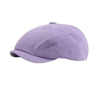 B-HOT Femme Casquette Gavroche Chapeau Octogonal Visière Newsboy Béret Casquettes Plates pour Homme B:Violet