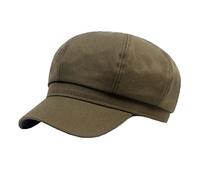 B-HOT Femme Casquette Gavroche Chapeau Octogonal Visière Newsboy Béret Casquettes Plates pour Homme A:Vert Foncé