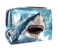 B ig Mouth Giant Shark Cosmetic Bag for Women Travel Toiletries Bags Large PVC Makeup Pouch Organizer Handy Pouch Organizer with Zipper, multicolore, 18.5x7.5x13cm/7.3x3x5.1in, Trousse de toilette