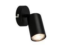 B.K.Licht - Applique LED intérieure orientable, 3000K blanc chaud, 2W, 450 lumens, env. 50.000h de lumière, lampe lecture, salon, lampe, applique, cuisine, 8x15,5 cm, noir