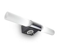 Applique murale LED miroir salle de bain métal verre E14 lampe luminaire de salle de bain avec prise éléctrique