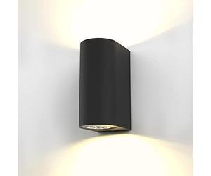 B.K.Licht applique murale LED extérieur intérieur moderne noire, spot mural GU10, 2 spots de 400lm chacun, éclairage jardin terrasse garage, IP44, 2x5W