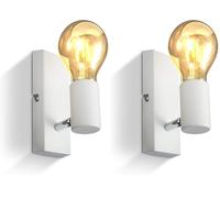 B.K.Licht Applique murale, luminaire vintage, spot mural design rétro, orientable & pivotant, douille E27, 60 Watt max, ampoule non fournie, éclairage intérieur salon, salle à manger, couloir