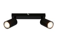 B.K.Licht - EEK A Lampe de plafond LED orientable, 3000 K blanc chaud, 2 W chacun, 450 lumens chacun, environ 50 000 h lumière, plafonnier, salon, cuisine, plafond, 25,5 cm, noir