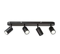 B.K.Licht I barre de spots I 4 spots pivotants & orientables I GU10 I noir-mat I livré sans ampoules