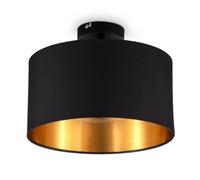 Plafonnier tissu noir-or E27 Ø30cm plafonnier luminaire moderne salon chambre