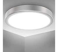 Plafonnier LED 18 W 4.000K 28cm 2.000lm Argenté lampe de plafond cuisine salon