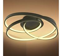 B.K.Licht I plafonnier LED design I lampe de plafond salon I lumière blanche chaude 3000 K I 35 Watt I lampe de chambre anneaux LED