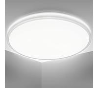 B.K.Licht I Plafonnier LED I Ø38 cm I LED 24 Watt I effet rétroéclairage I lumière blanche neutre 4000 K I lumière indirecte I argenté