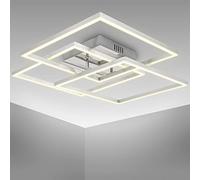 B.K.Licht I Plafonnier LED moderne 40 Watt I lampe de salon | 3000 K blanc chaud I LED-Frame finition chrome-aluminium
