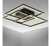 B.K.Licht I Plafonnier LED moderne 40 Watt I lampe de salon | 3000 K blanc chaud I LED-Frame finition noire