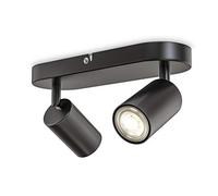 B.K.Licht I spot plafond I 2 spots pivotants & orientables I GU10 I noir-mat I livré sans ampoules