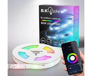 B.K.Licht I Wifi RGBIC LED Strip 5 m I App control I music sensor I lightbar I LED running light I RGBIC LED strip I compatible with Alexa I smart LED band I self-adhesive