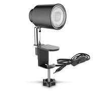 B.K.Licht - Lampe à pince LED - Lampe de table avec ampoule 5W GU10 - Lampe de lecture - noir 14,6 cm