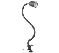 Lampe de lecture LED bras flexible GU10 lampe à pince pour bureau chevet noir