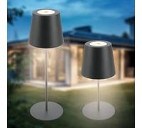 B.K.Licht - Lampe de table LED sans fil IP44 avec touche, variateur d'intensité par paliers, lampe chevet, lecture, camping, table, extérieur, 36x10,5 cm
