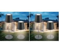 B.K.Licht - Lampe de table LED sans fil IP44 avec touche, variateur d'intensité par paliers, lampe chevet, lecture, camping, table, extérieur, 36x10,5 cm (Lot de 2)