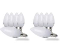 B.K.Licht lot de 10 ampoules 5W LED E14, 470 Lumen par ampoule, lumière blanche chaude de 3000 Kelvin, équivaut ampoule halogène 40W, 230V, forme bougie, hauteur 106mm