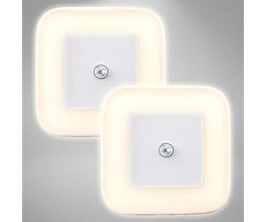 B.K. Licht lot de 2 veilleuses LED, lampe de nuit avec détecteur de mouvement, pour Chambre d’Enfant, Cuisine, Toilette, Entrée, Escalier, Couloir, blanc