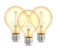 B.K.Licht Lot de 3 ampoules LED Edison Vintage G80 I E27, 4W, blanc chaud 2200K, intensité lumineuse 320lm, ampoule rétro à filament