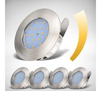 B.K.Licht lot de 5 spots LED encastrables IP44, spéciale salle bain, ultra-plat & dimmable, 5,5W, éclairage plafond, blanc chaud, pas besoin d'un transformateur