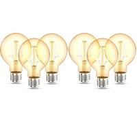 B.K.Licht Lot de 6 ampoules LED Edison Vintage G80 I E27, 4W, blanc chaud 2200K, intensité lumineuse 320lm, ampoule rétro à filament
