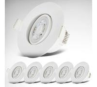 B.K.Licht - Lot de 6 spots LED encastrables 230V, orientables pour salle bain IP65, plafond, lampe bain, 9 x 4,2 cm (DxH), blanc